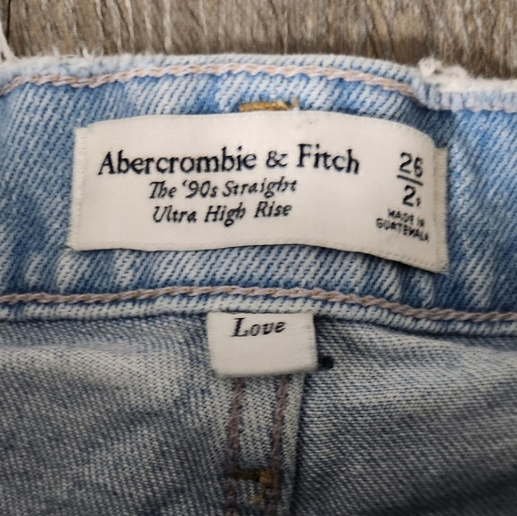 Abercombie And Fitch The 90s Straight Utra High Rise Curve Love 26/2R - Picture 13 of 13